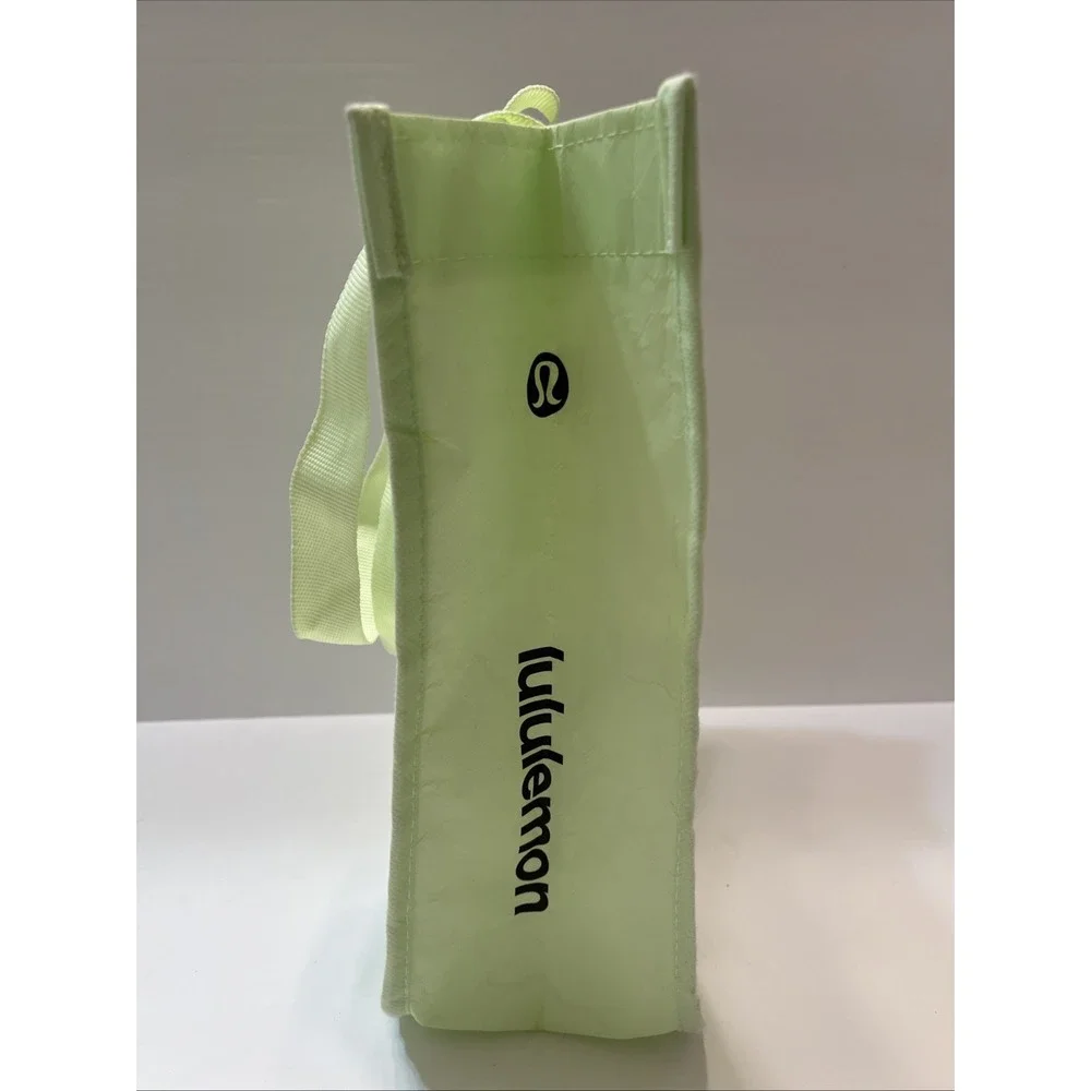 Lululemon Reusable Bag Light Mint Green Handles Snap Closure 9 X11